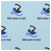 ゴーグルの泳ぐ人付きスイミングパターン文字 ファブリック (クローズアップ)