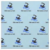 ゴーグルの泳ぐ人付きスイミングパターン文字 ファブリック (見本)