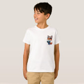ゴーグルをかけたテクノロジーフォックスの子供服 Tシャツ (正面フル)