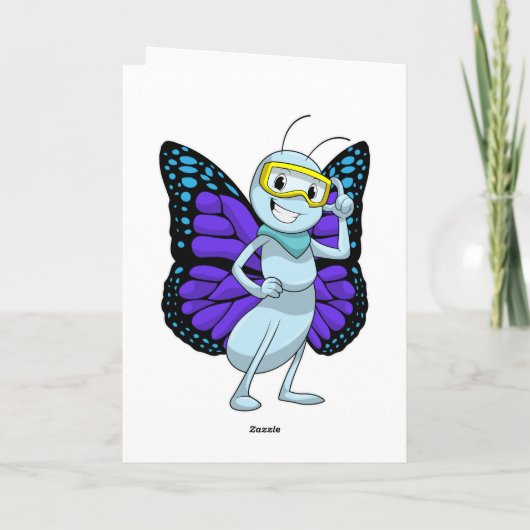 ゴーグルをつけた蝶 カード (裏面)