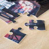 ゴーグルを付けたダークブラウンのアラビア馬 ジグソーパズル (側面)