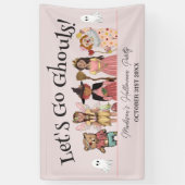 ゴーグルピンクのハロウィーンの衣装パーティー 横断幕 (縦)