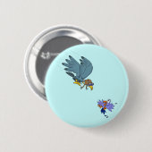 ゴーグル付《鳥》ハヤブサ 缶バッジ (正面&裏面)