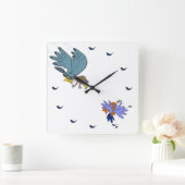 ゴーグル漫画《鳥》ハヤブサ スクエア壁時計 (ホーム)