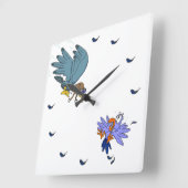 ゴーグル漫画《鳥》ハヤブサ スクエア壁時計 (傾斜)