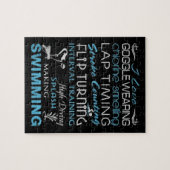 ゴーグル着用ラップタイミングフリップターニング泳ぐ ジグソーパズル (横)