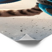 ゴーグル鮮やか付きの青い猫並みスーパーヒーロー ポスター (角)