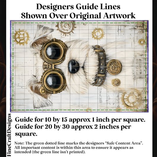 ゴーグルCY4デコページの可愛いスチームパンク白い犬 薄葉紙