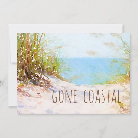 ゴーコースタルウォーター色ビーチ新しいホームアナウンスメント 案内状 (正面)