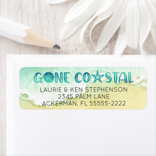 ゴーコースタルウォーター色ビーチ移動差出人住所 ラベル (インサイチュ)