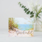 ゴーコースタルニューホームウェーブオンビーチ水彩 案内ポストカード (スタンド正面)