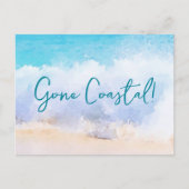 ゴーコースタルニューホームウェーブオンビーチ水彩 案内ポストカード (正面)