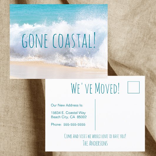 ゴーコースタルニューホームウェーブオンビーチ水彩 案内ポストカード