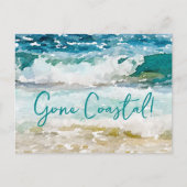 ゴーコースタルニューホームウェーブオンビーチ水彩 案内ポストカード (正面)