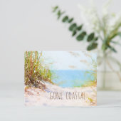 ゴーコースタルニューホームビーチパスウォーターカラー 案内ポストカード (スタンド正面)