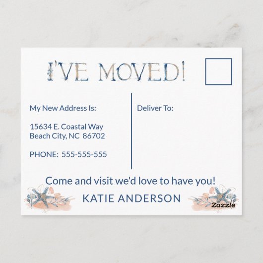 ゴーコースタルブルーコーラルウォーターの色ポストを移動 ポストカード (裏面)