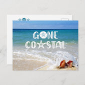 ゴーコーストビーチ波シェル写真移動 案内ポストカード (正面/裏面)