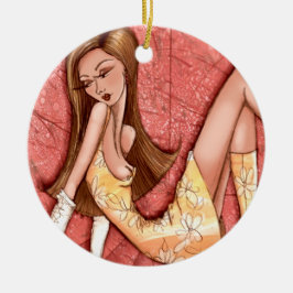 ゴーゴーガールファッション装飾オリジナルアート セラミックオーナメント