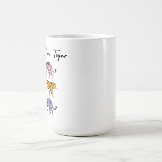ゴージェムタイガーオレンジピンクパープル感動的 コーヒーマグカップ (中央)