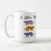 ゴージェムタイガーオレンジピンクパープル感動的 コーヒーマグカップ (左)