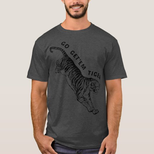 ゴージェムタイガーティーサングラスオン大きな猫動物 Tシャツ (正面)