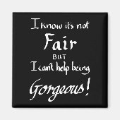 ゴージャスおもしろいな皮肉の引用文白黒 マグネット (正面)