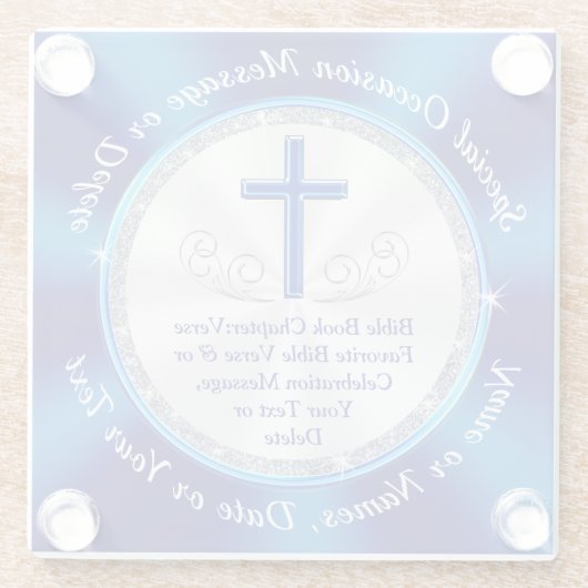 ゴージャスだが安いキリスト教の買贈り物は、1かセット。 ガラスコースター (裏面)