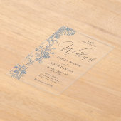 ゴージャスでエレガントなヴィンテージ フラワー ウェディング アクリル招待状 (レイダウン)