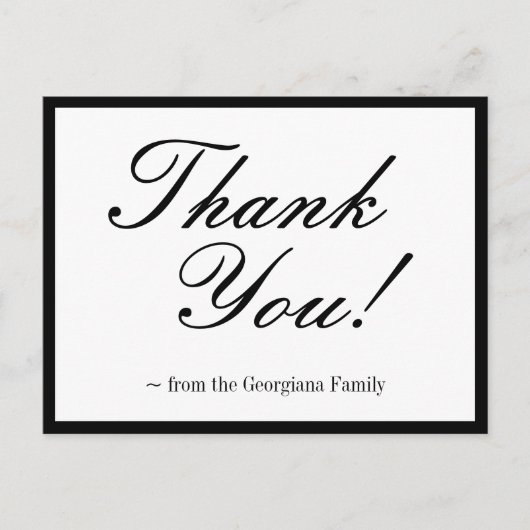 ゴージャスでエレガントな「ありがとう!」ポストカード ポストカード (正面)