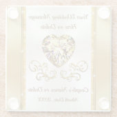 ゴージャスで結婚安い贈り物のアイディアパーソナライズされた。 ガラスコースター (裏面)