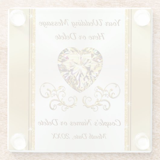 ゴージャスで結婚安い贈り物のアイディアパーソナライズされた。 ガラスコースター (裏面)