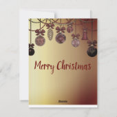 ゴージャスで美しい輝くクリスマスボールHolida シーズンカード (裏面)