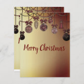 ゴージャスで美しい輝くクリスマスボールHolida シーズンカード (正面/裏面)