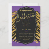 ゴージャスで華やかな婚約パーティーの招待状　予算内で 招待状 (正面)