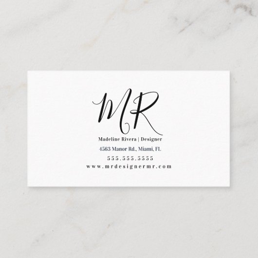 ゴージャスなはっきりしたフローラデザイナー名刺 名刺 (裏面)