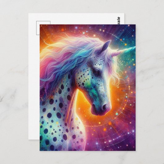 ゴージャスなアパルーサ・ユニコーン ポストカード (正面/裏面)