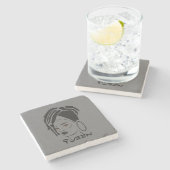 ゴージャスなアフリカのクイーンマーブルコースター ストーンコースター (横)