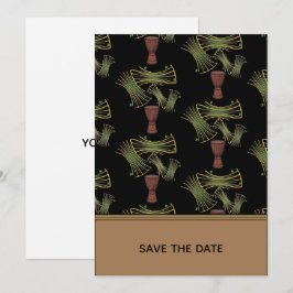 ゴージャスなアフリカンプリントのアンカラ生地 招待状