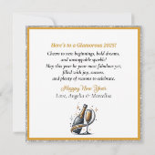 ゴージャスなアフリカ系アメリカ人女性　ハッピーニューイヤー カード (裏面)