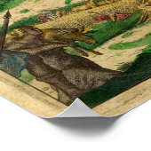 ゴージャスなアート作品ヴィンテージ旧世界地図 ポスター (角)