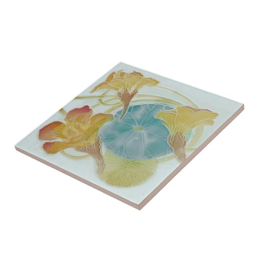 ゴージャスなアールヌーボーフローラの再生 タイル (側面)