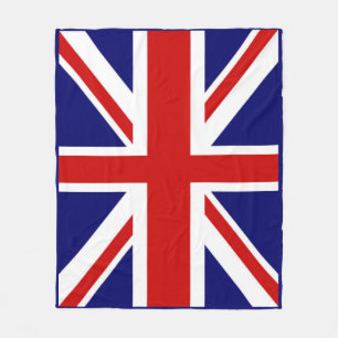 ゴージャスなイギリス国旗のユニオンジャックBlue Framed フリースブランケット