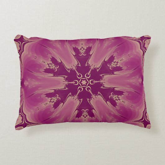 ゴージャスなエキゾチックな花パープルシェード アクセントクッション (正面)