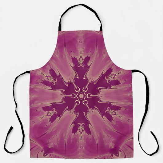 ゴージャスなエキゾチックな花パープルシェード エプロン (正面)
