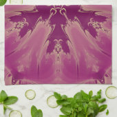 ゴージャスなエキゾチックな花パープルシェード キッチンタオル (折り畳み)