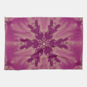 ゴージャスなエキゾチックな花パープルシェード キッチンタオル (横)