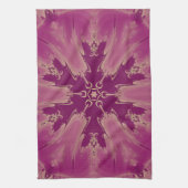 ゴージャスなエキゾチックな花パープルシェード キッチンタオル (縦)