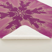 ゴージャスなエキゾチックな花パープルシェード シェルパブランケット (3/4)