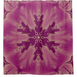 ゴージャスなエキゾチックな花パープルシェード シャワーカーテン