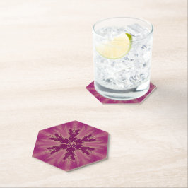 ゴージャスなエキゾチックな花パープルシェード ペーパーコースター